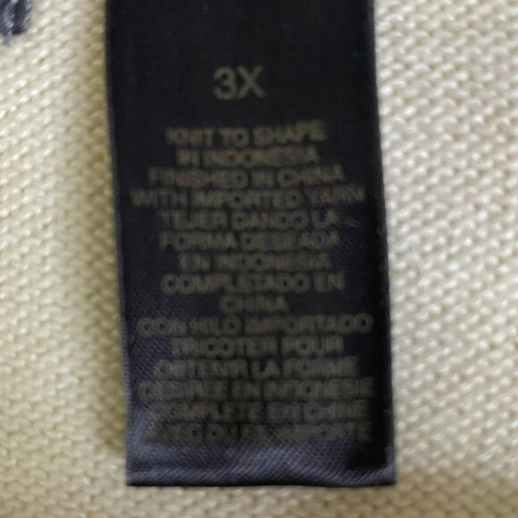 Liz Claiborne Vtg. Ivory Crochet Collar Sweater and Sleeve  Size 3X Cottage Y2K - Picture 4 of 11